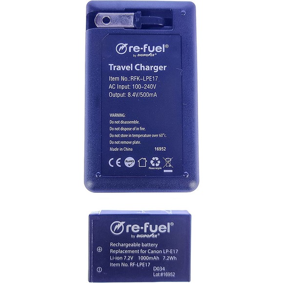 Digipower Replacement Battery & Charger Kit (RFK-LPE17) Black - Picture 3 of 4